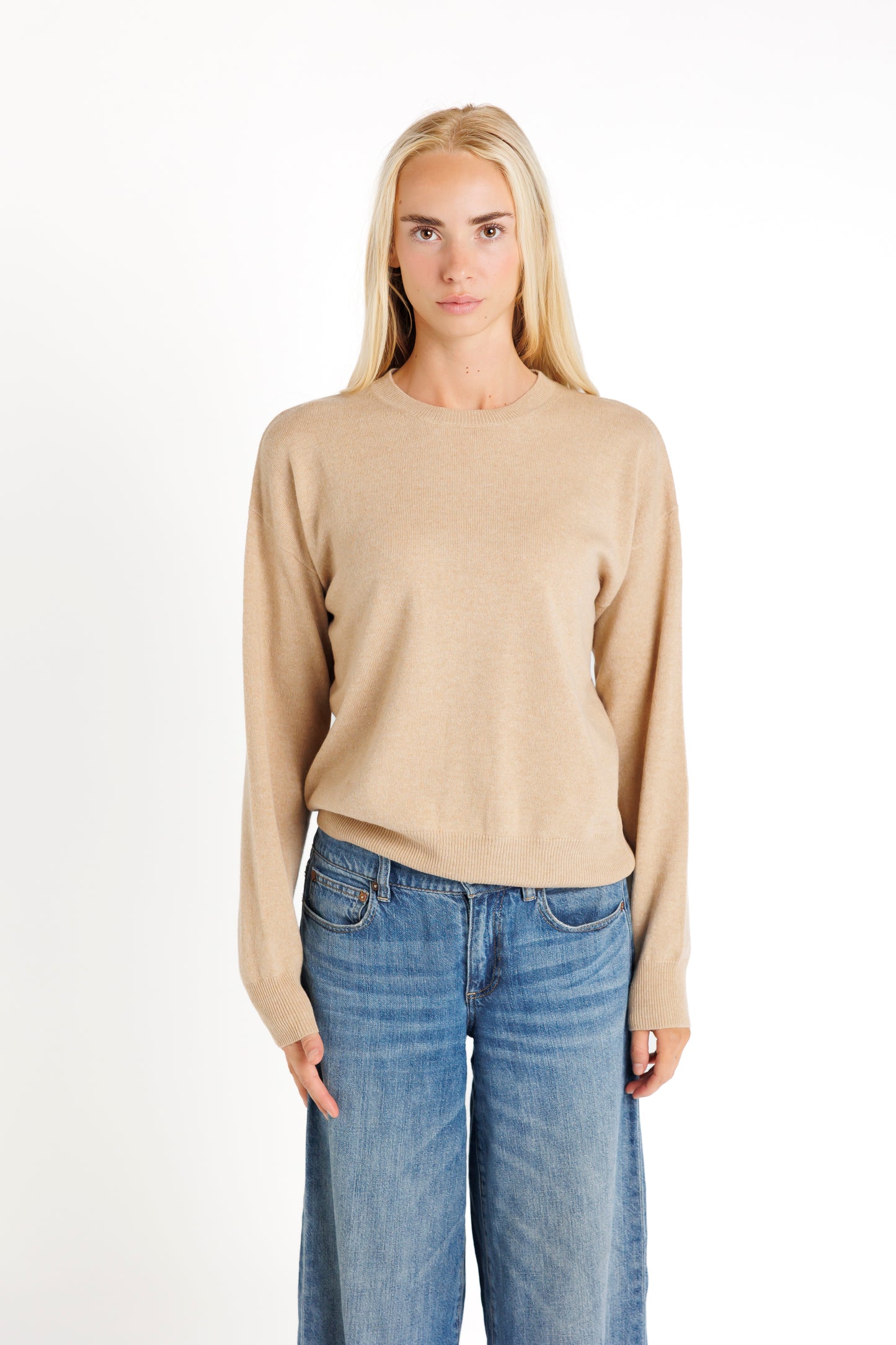 The Crew Neck. Camel