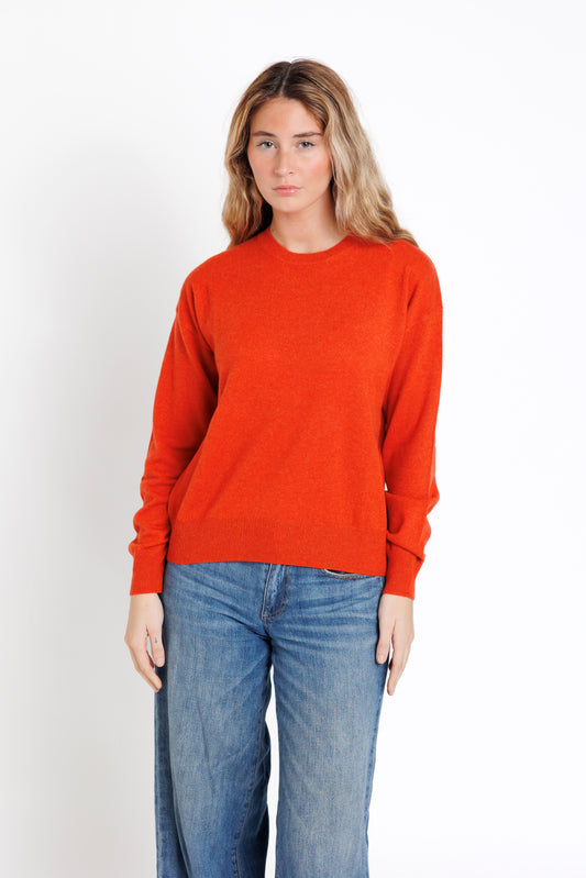 The Crew Neck. Apricot Orange