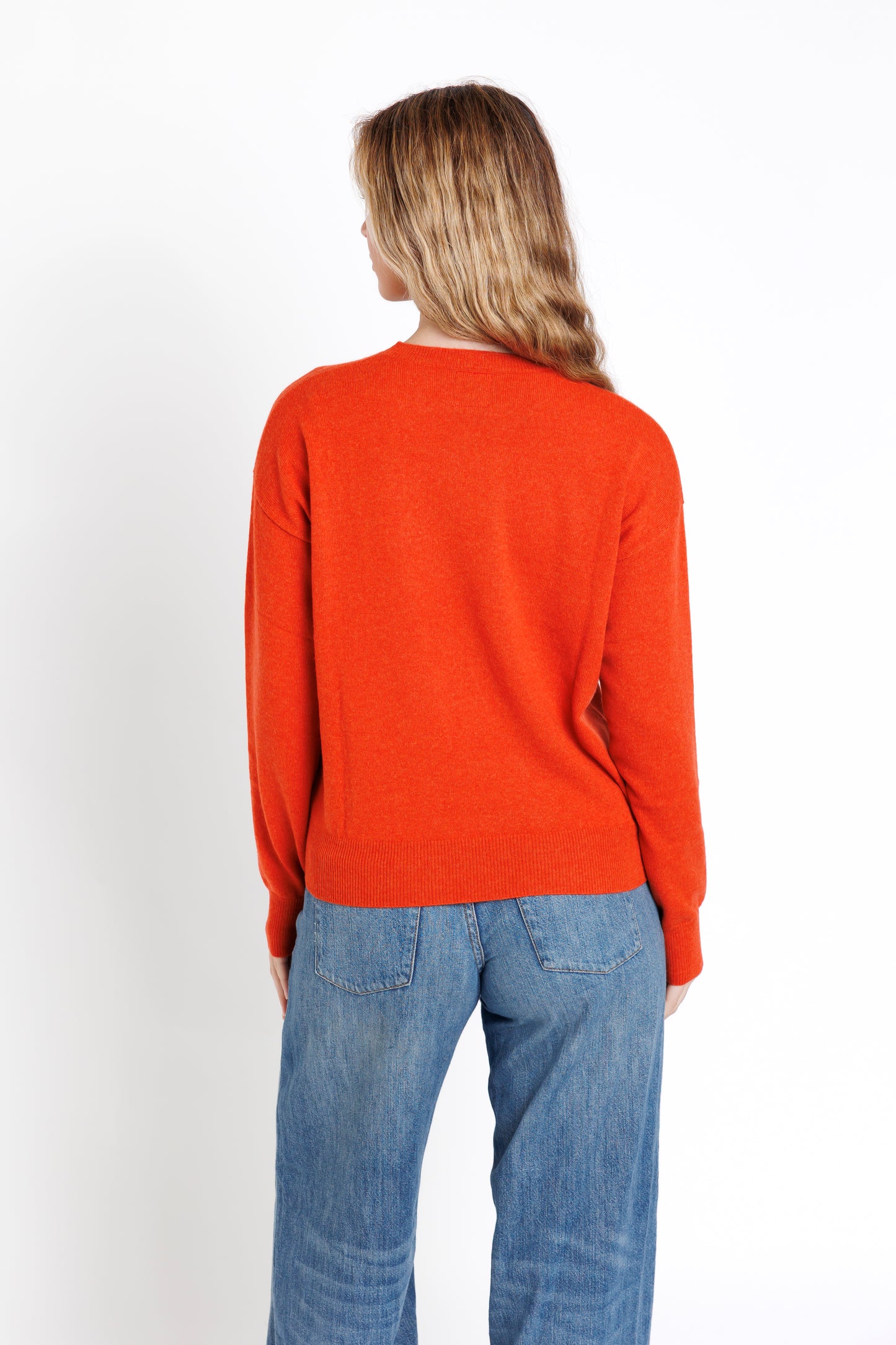 The Crew Neck. Apricot Orange