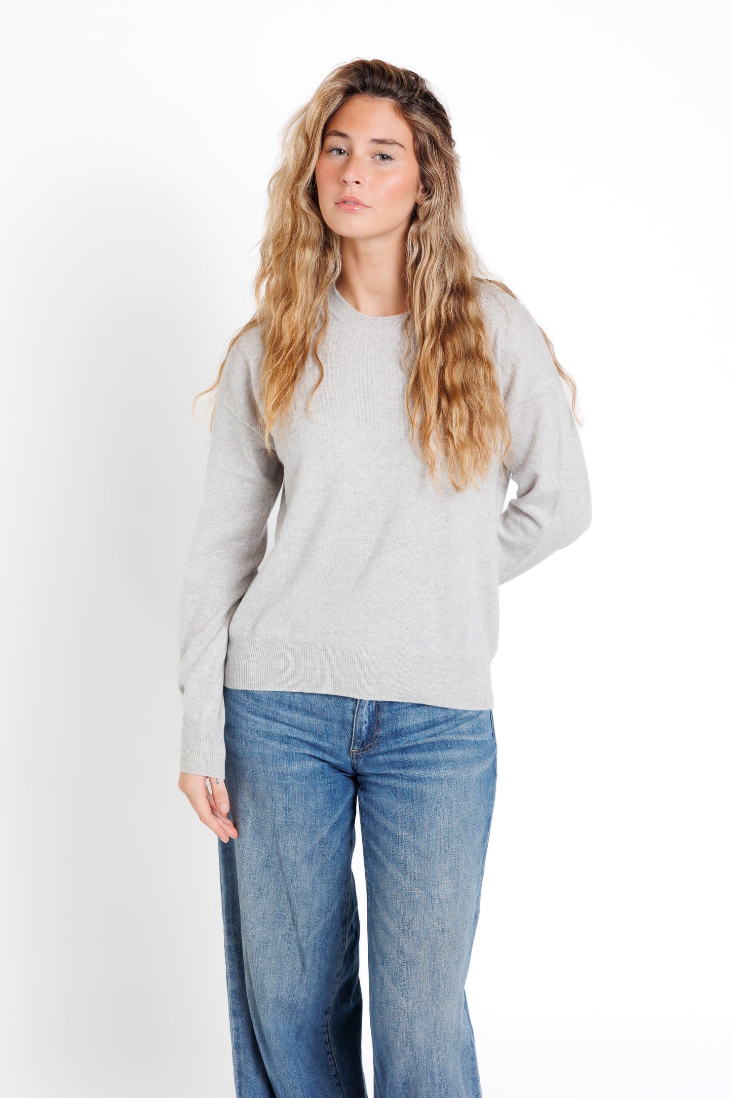 The Crew Neck. Light Gray