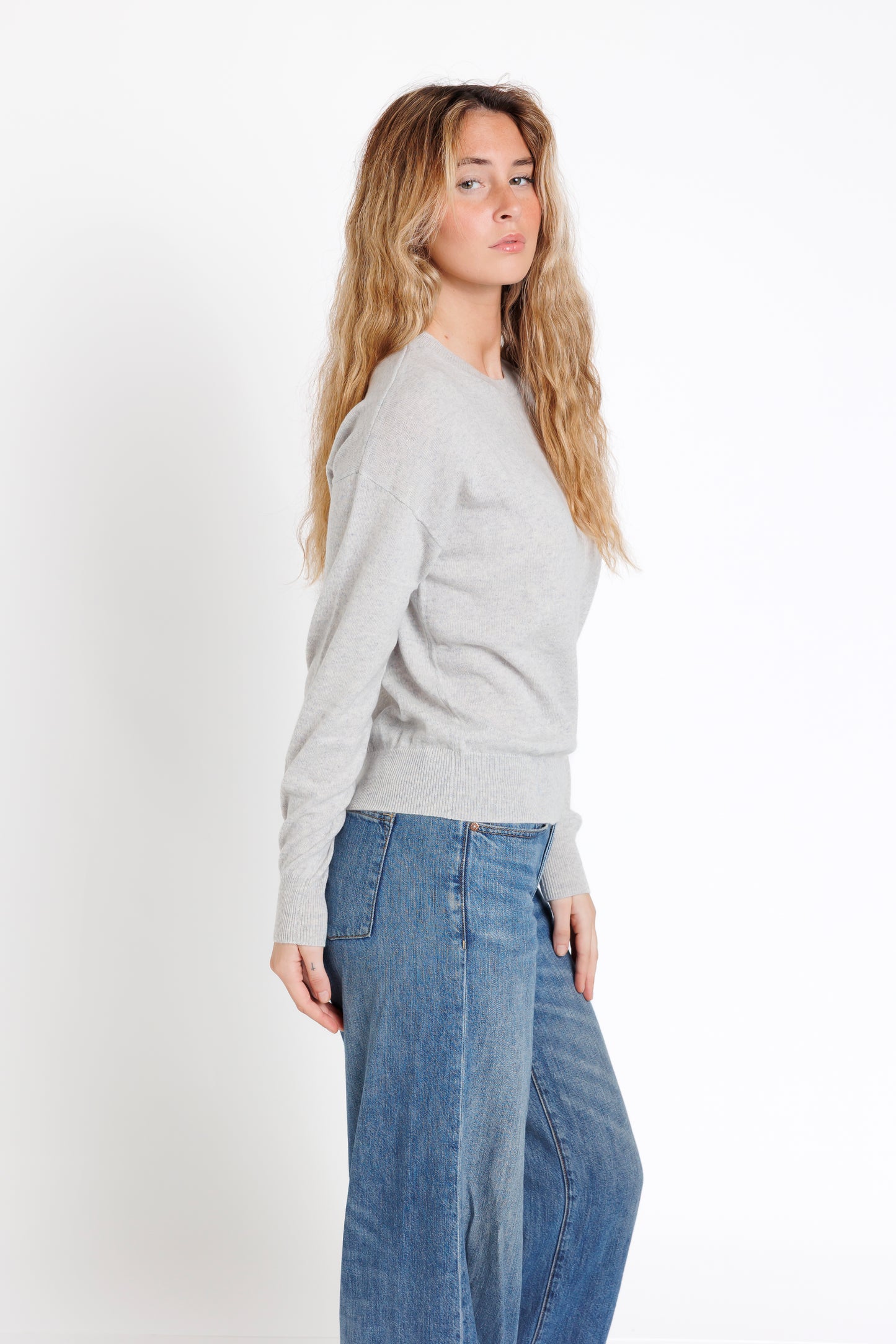 The Crew Neck. Light Gray